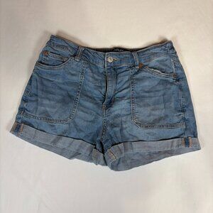 Wallflower Elastic Waist Denim Shorts Women's 9 Blue